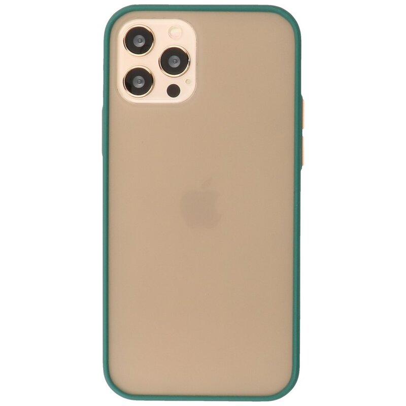 Custodia rigida con combinazione di colori per iPhone 12 - 12 Pro verde scuro