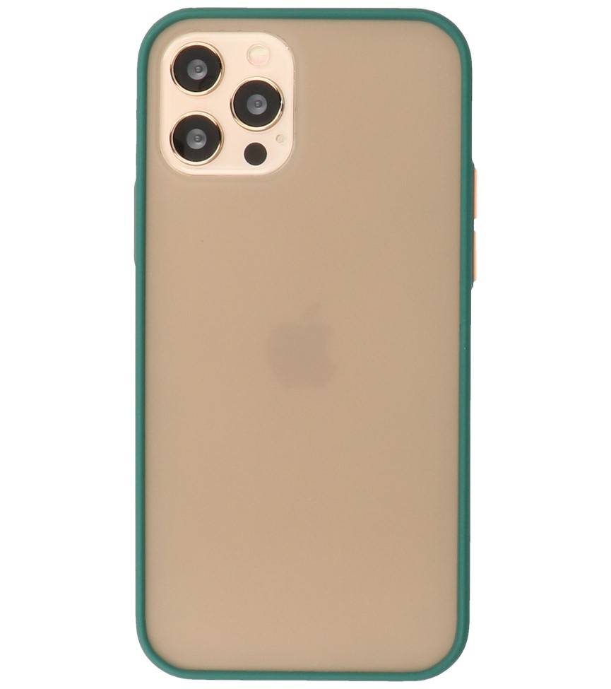 Estuche rígido con combinación de colores para iPhone 12 - 12 Pro Verde oscuro
