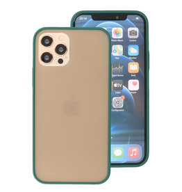 Estuche rígido con combinación de colores para iPhone 12 - Pro Verde oscuro