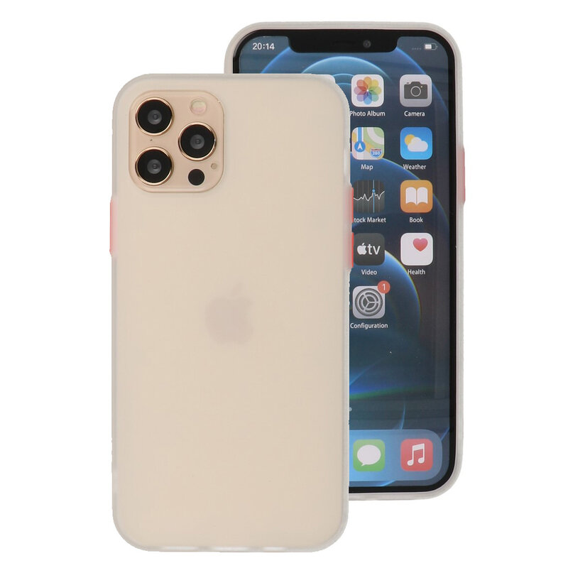 Estuche rígido con combinación de colores para iPhone 12 - Pro Blanco