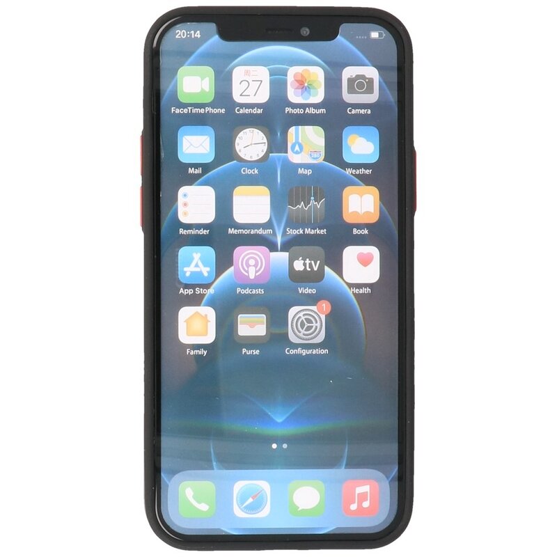 Custodia rigida con combinazione di colori per iPhone 12 Pro Max nera