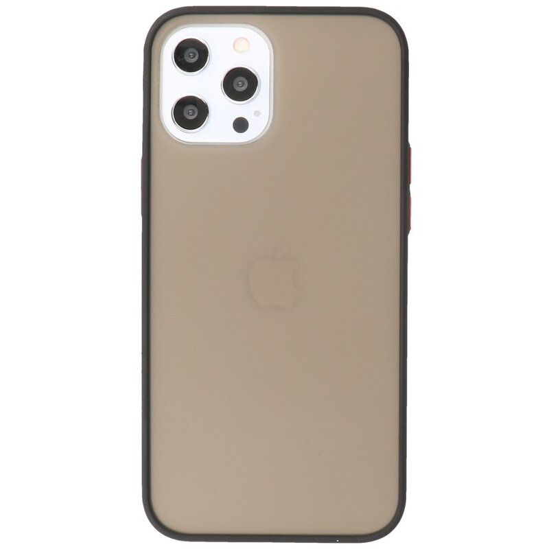 Custodia rigida con combinazione di colori per iPhone 12 Pro Max nera