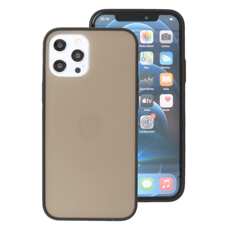 Custodia rigida con combinazione di colori per iPhone 12 Pro Max nera