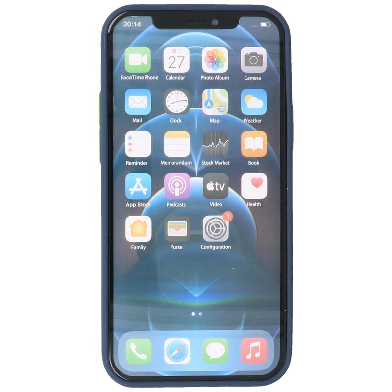 Custodia rigida con combinazione di colori per iPhone 12 Pro Max blu