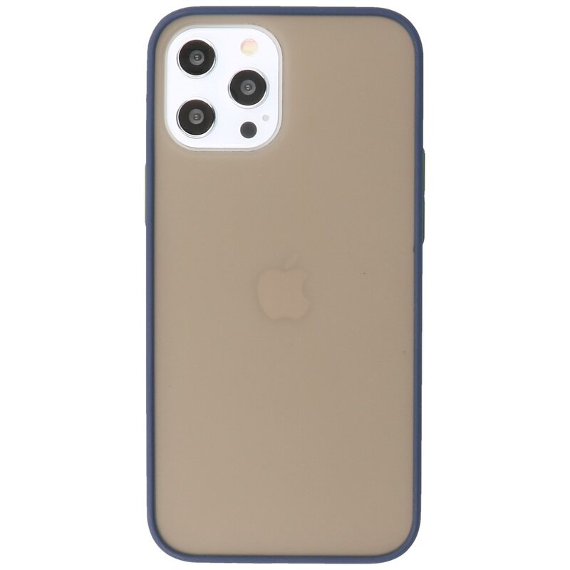 Estuche rígido con combinación de colores para iPhone 12 Pro Max Azul