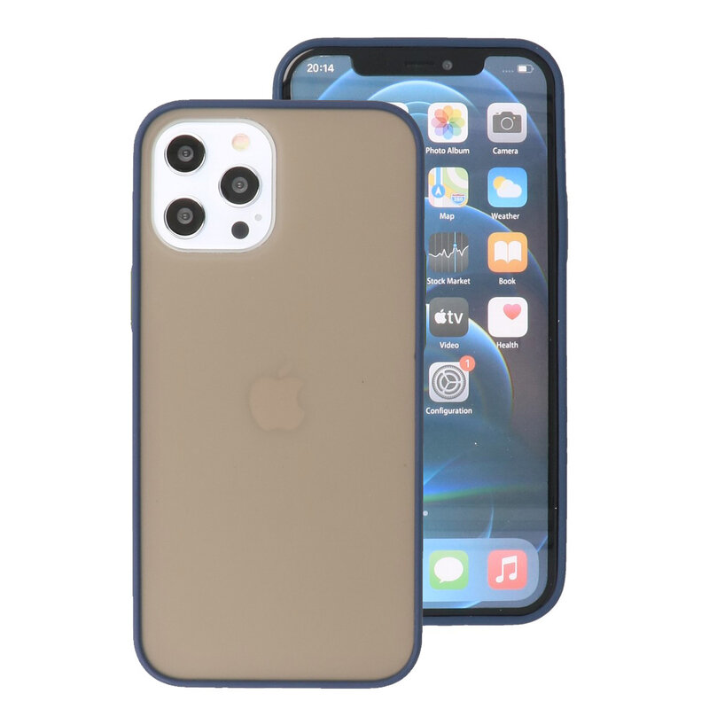 Estuche rígido con combinación de colores para iPhone 12 Pro Max Azul
