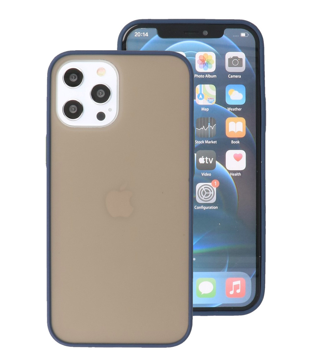 Estuche rígido con combinación de colores para iPhone 12 Pro Max Azul