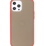 Estuche rígido con combinación de colores para iPhone 12 Pro Max Rojo