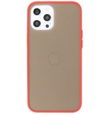 Custodia rigida con combinazione di colori per iPhone 12 Pro Max rossa