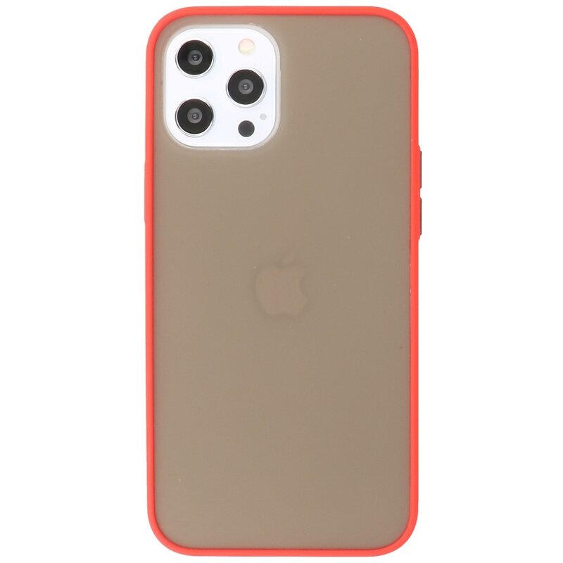Estuche rígido con combinación de colores para iPhone 12 Pro Max Rojo