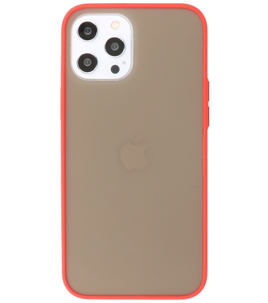 Custodia rigida con combinazione di colori per iPhone 12 Pro Max rossa