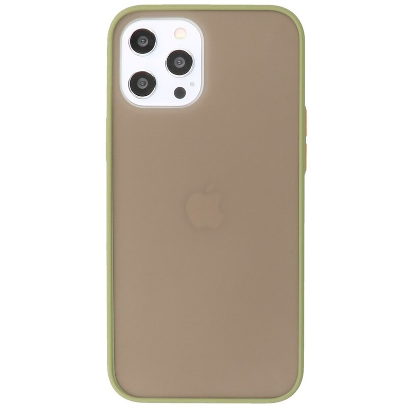 Estuche rígido con combinación de colores para iPhone 12 Pro Max Verde