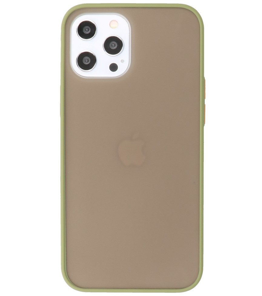 Estuche rígido con combinación de colores para iPhone 12 Pro Max Verde