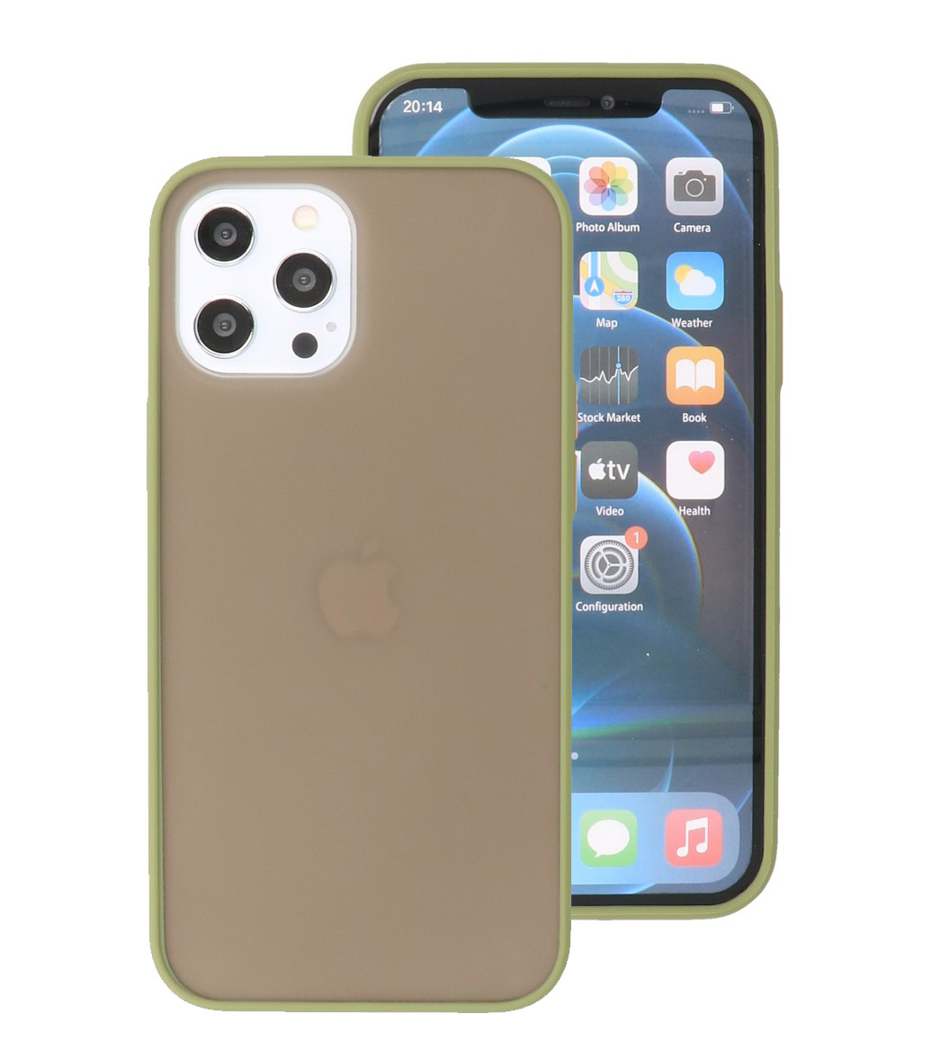 Estuche rígido con combinación de colores para iPhone 12 Pro Max Verde