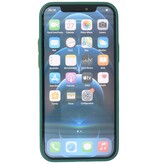 Custodia rigida con combinazione di colori per iPhone 12 Pro Max verde scuro