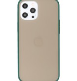 Estuche rígido con combinación de colores para iPhone 12 Pro Max Verde oscuro