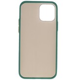 Custodia rigida con combinazione di colori per iPhone 12 Pro Max verde scuro