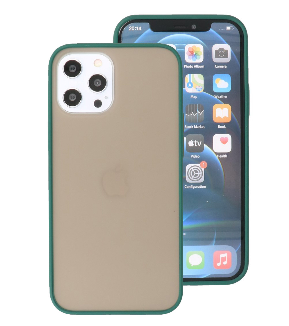 Farvekombination hårdt etui til iPhone 12 Pro Max mørkegrøn