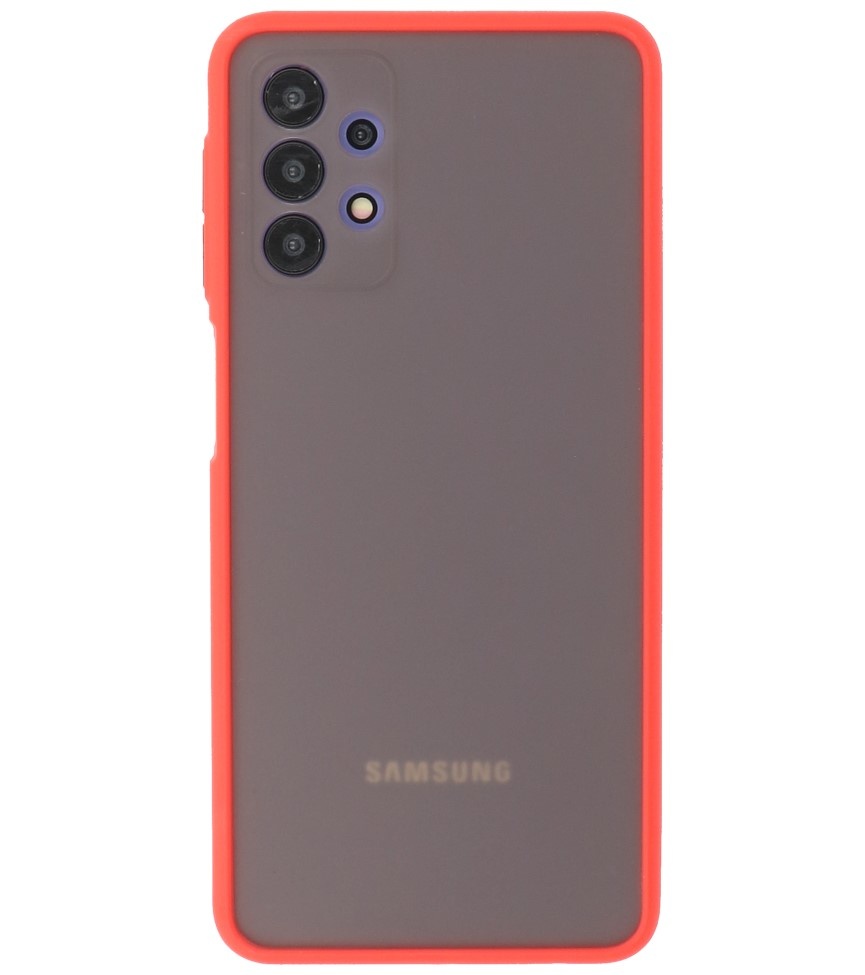 Estuche rígido con combinación de colores para Samsung Galaxy A32 4G Rojo