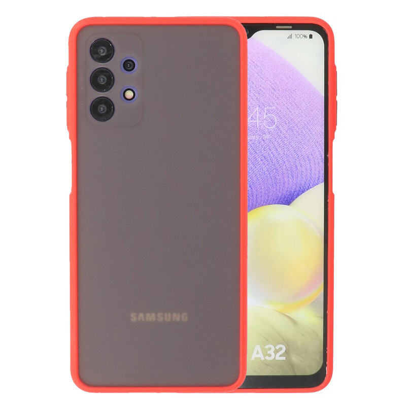 Custodia rigida con combinazione di colori per Samsung Galaxy A32 4G Rosso