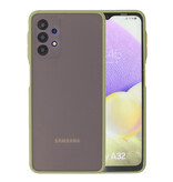 Custodia rigida con combinazione di colori per Samsung Galaxy A32 4G Verde