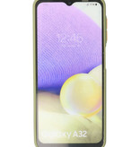 Custodia rigida con combinazione di colori per Samsung Galaxy A32 4G Verde