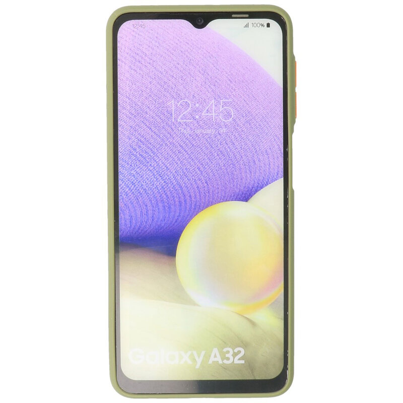 Custodia rigida con combinazione di colori per Samsung Galaxy A32 4G Verde