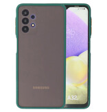 Estuche rígido con combinación de colores para Samsung Galaxy A32 4G Verde oscuro
