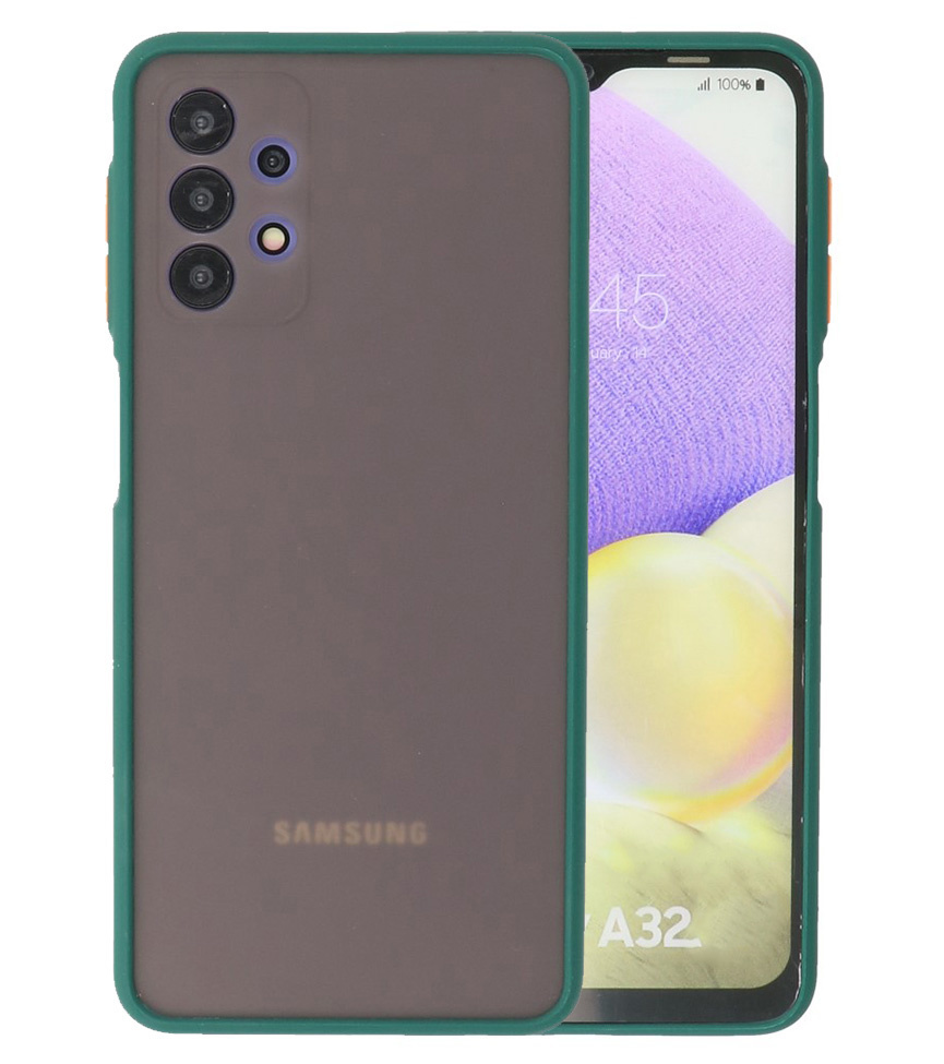 Color Combination Hard Case for Samsung Galaxy A32 4G Dark Green