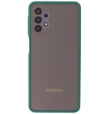 Estuche rígido con combinación de colores para Samsung Galaxy A32 4G Verde oscuro