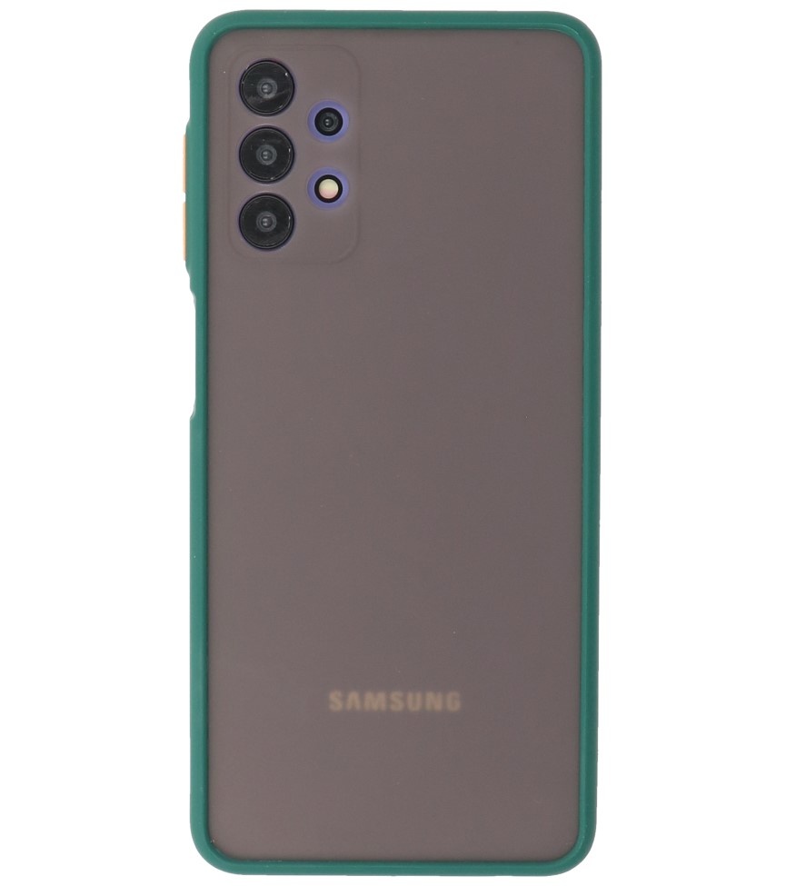 Color Combination Hard Case for Samsung Galaxy A32 4G Dark Green
