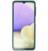 Custodia rigida con combinazione di colori per Samsung Galaxy A32 4G verde scuro