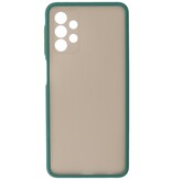 Custodia rigida con combinazione di colori per Samsung Galaxy A32 4G verde scuro
