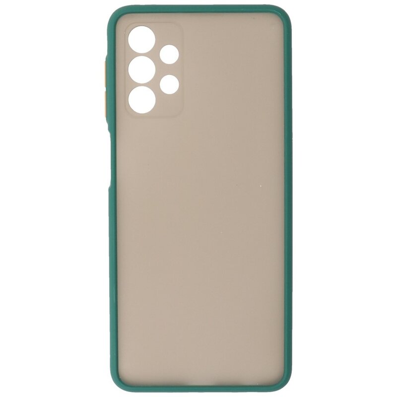 Custodia rigida con combinazione di colori per Samsung Galaxy A32 4G verde scuro