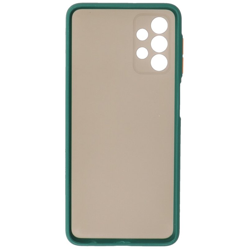 Estuche rígido con combinación de colores para Samsung Galaxy A32 4G Verde oscuro
