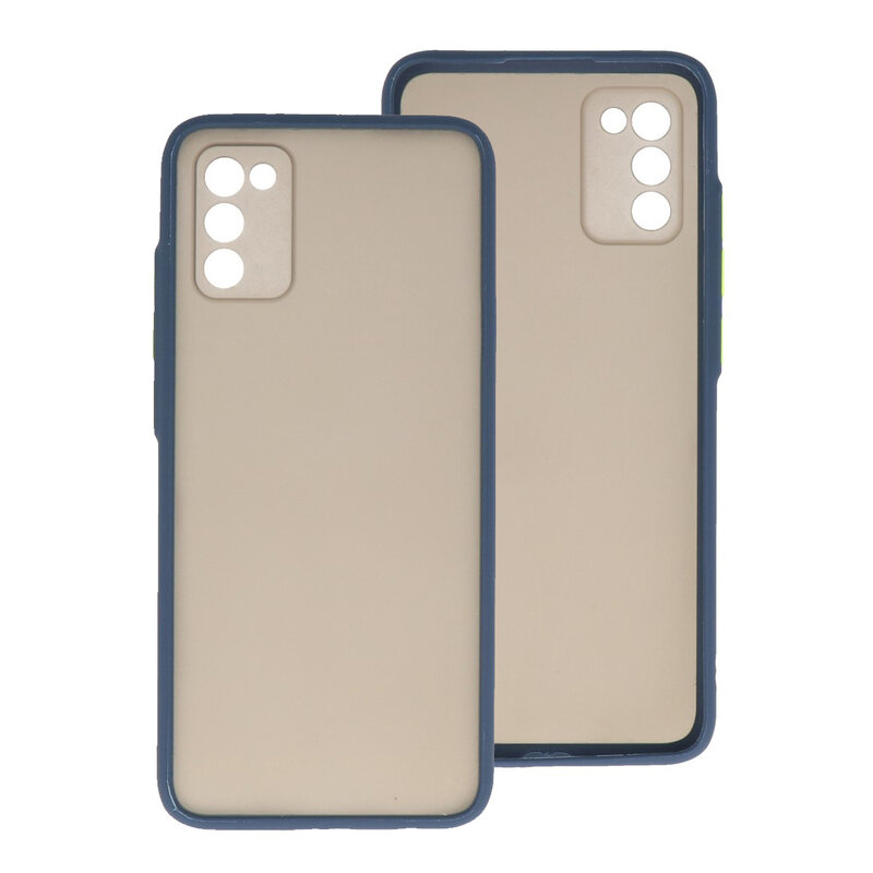 Custodia rigida con combinazione di colori per Samsung Galaxy A02s blu