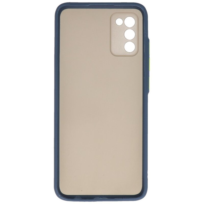 Custodia rigida con combinazione di colori per Samsung Galaxy A02s blu