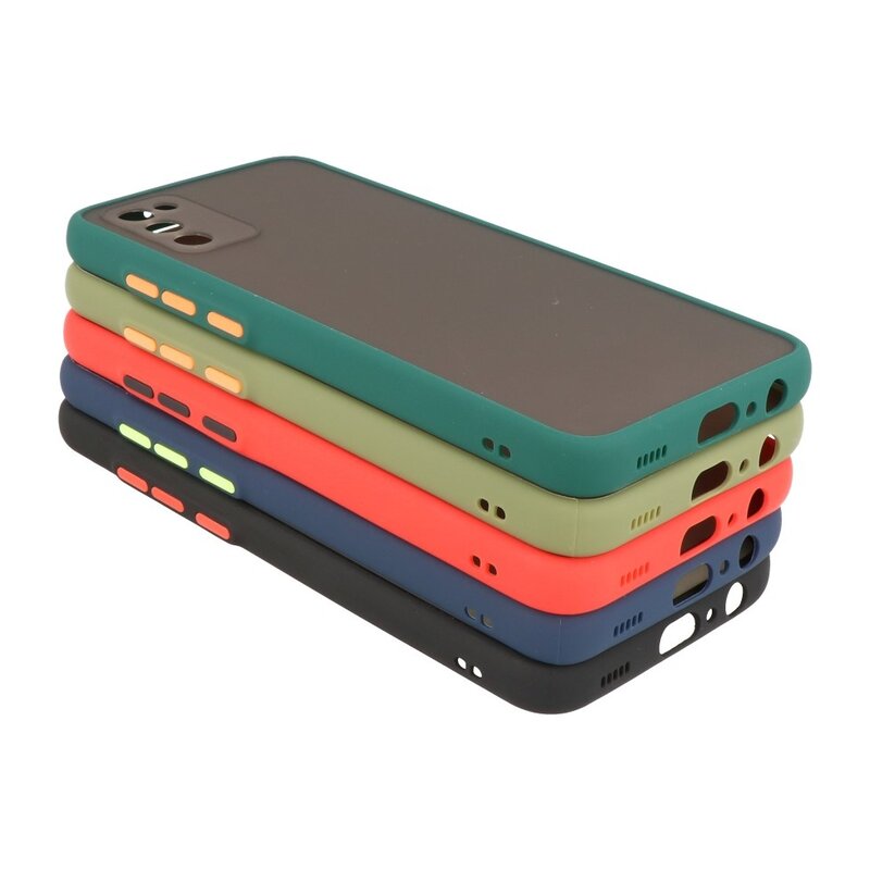 Custodia rigida con combinazione di colori per Samsung Galaxy A02s blu