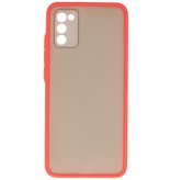 Estuche rígido con combinación de colores para Samsung Galaxy A02s Rojo