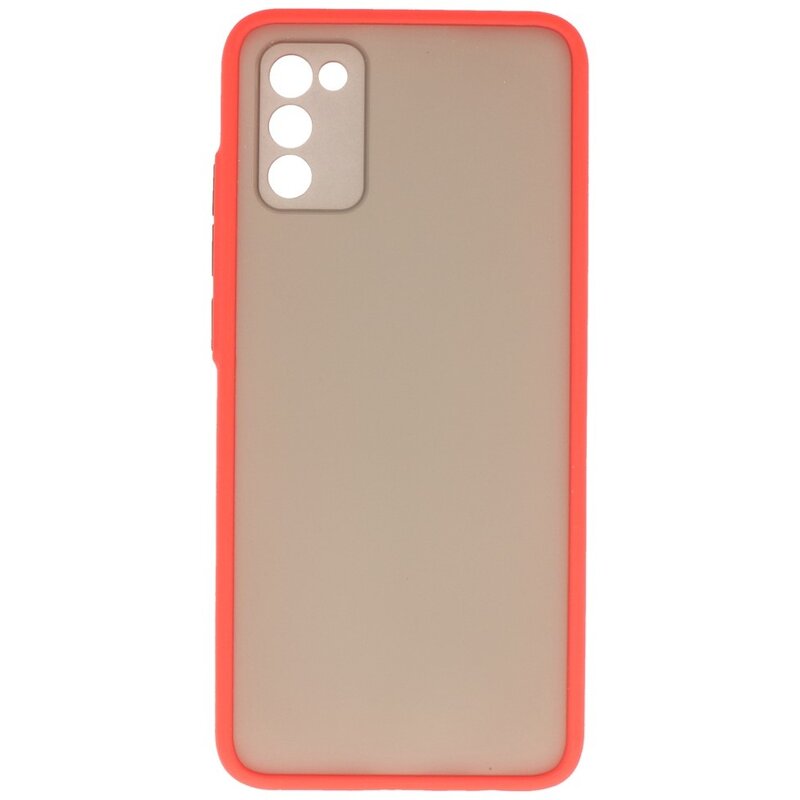 Estuche rígido con combinación de colores para Samsung Galaxy A02s Rojo