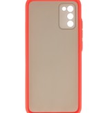Custodia rigida con combinazione di colori per Samsung Galaxy A02s Rosso
