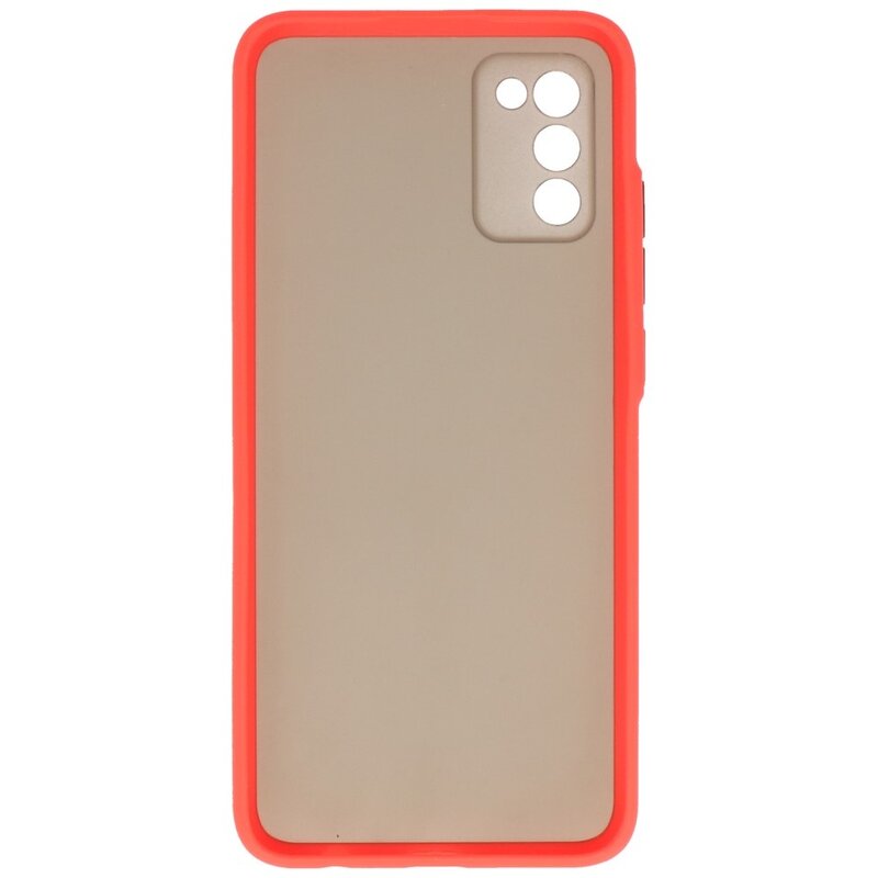 Estuche rígido con combinación de colores para Samsung Galaxy A02s Rojo