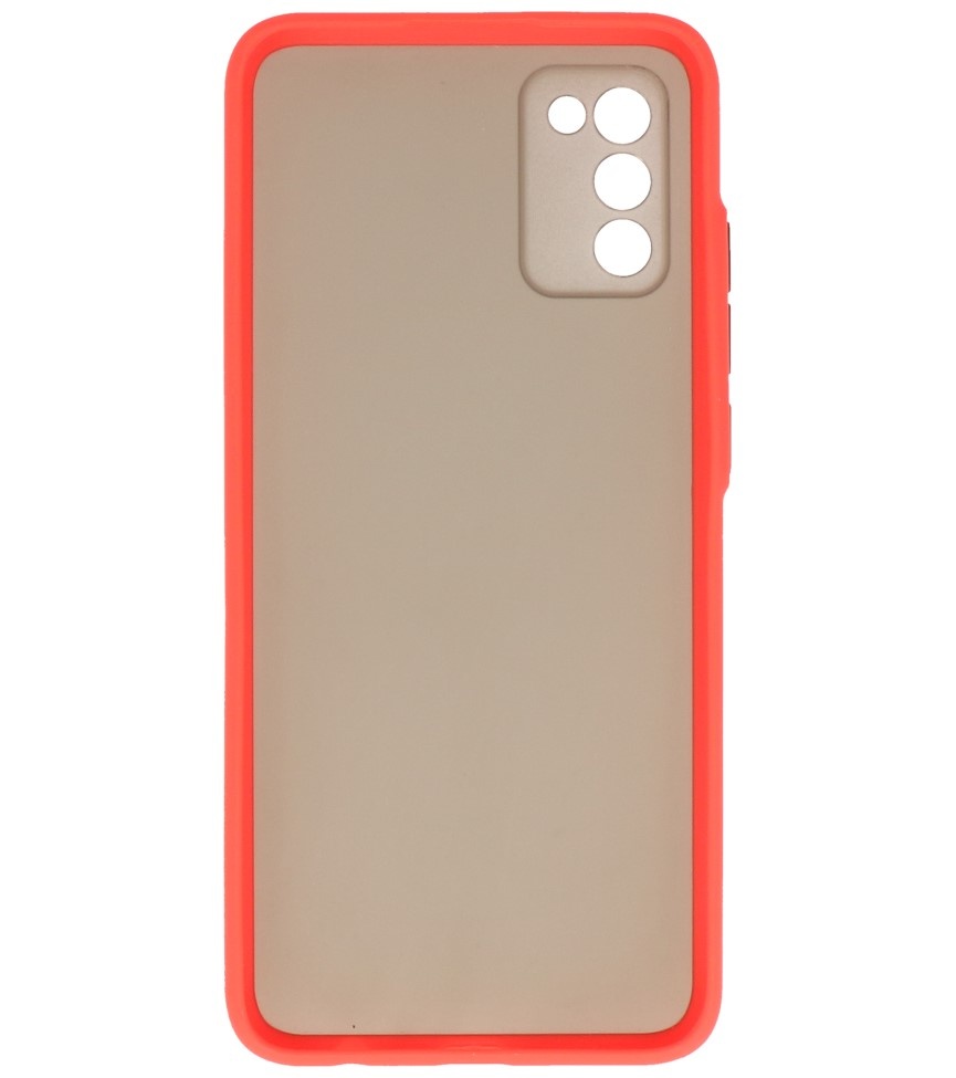 Estuche rígido con combinación de colores para Samsung Galaxy A02s Rojo