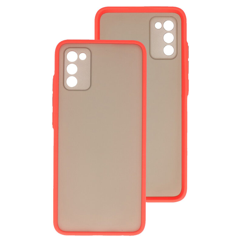 Estuche rígido con combinación de colores para Samsung Galaxy A02s Rojo