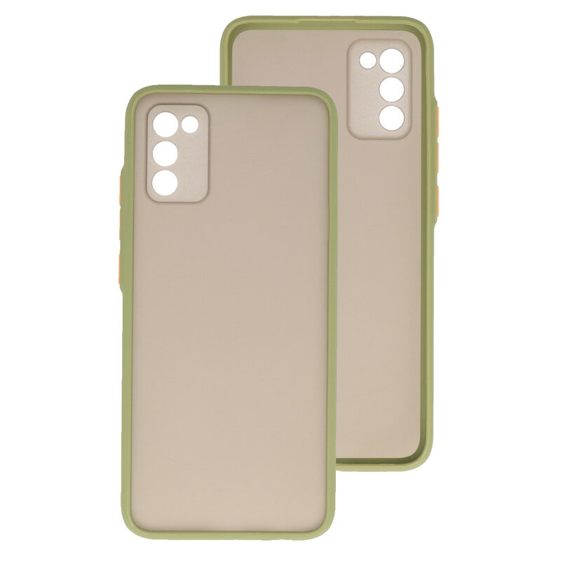 Custodia rigida con combinazione di colori per Samsung Galaxy A02s Verde