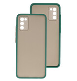 Custodia rigida con combinazione di colori per Samsung Galaxy A02s verde scuro
