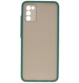 Estuche rígido con combinación de colores para Samsung Galaxy A02s Verde oscuro