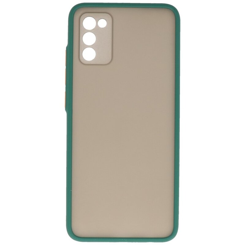 Custodia rigida con combinazione di colori per Samsung Galaxy A02s verde scuro