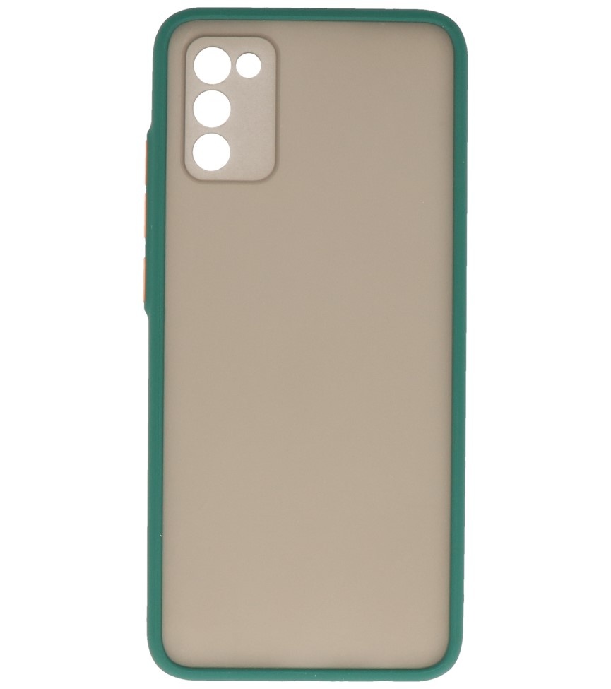 Estuche rígido con combinación de colores para Samsung Galaxy A02s Verde oscuro