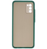 Custodia rigida con combinazione di colori per Samsung Galaxy A02s verde scuro